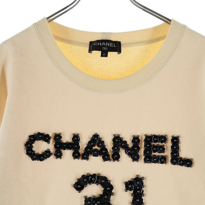 Chanel Camellia Front Bead Sweatshirt Ivory — view 3