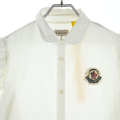 Moncler Simone Rocha Pearl Logo Shirt Dress Ivory — view 3