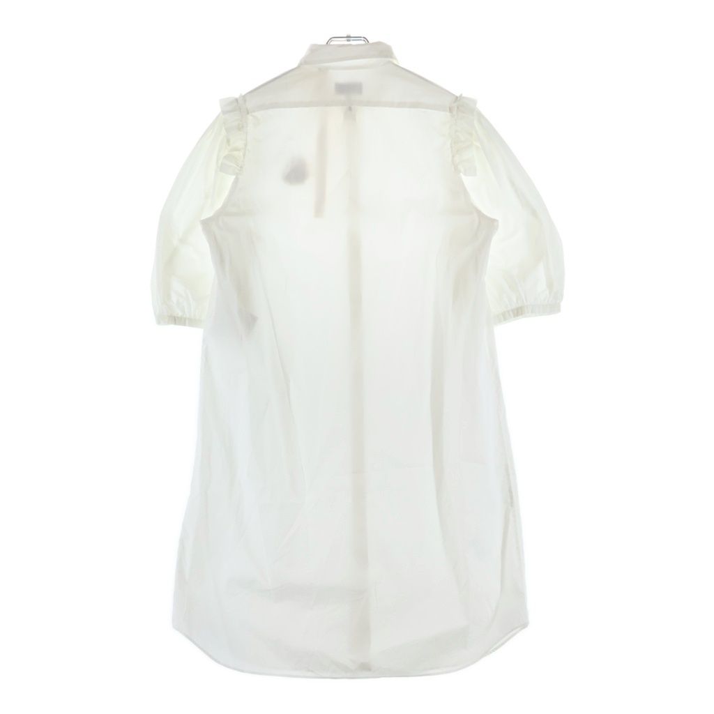 Moncler Simone Rocha Pearl Logo Shirt Dress Ivory — view 2