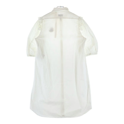 Moncler Simone Rocha Pearl Logo Shirt Dress Ivory — view 2