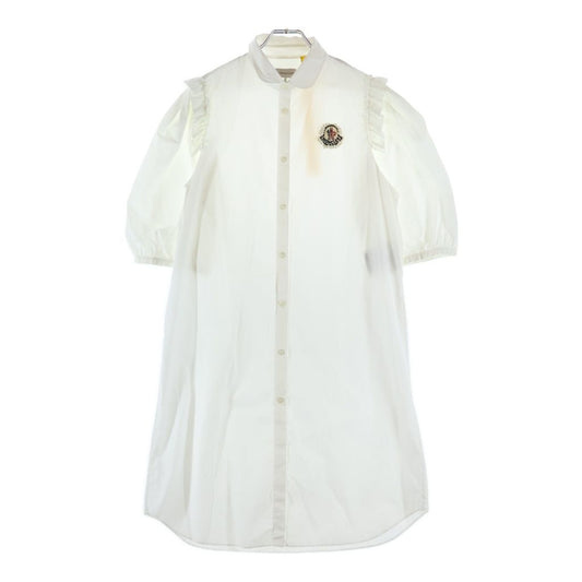 Moncler Simone Rocha Pearl Logo Shirt Dress Ivory