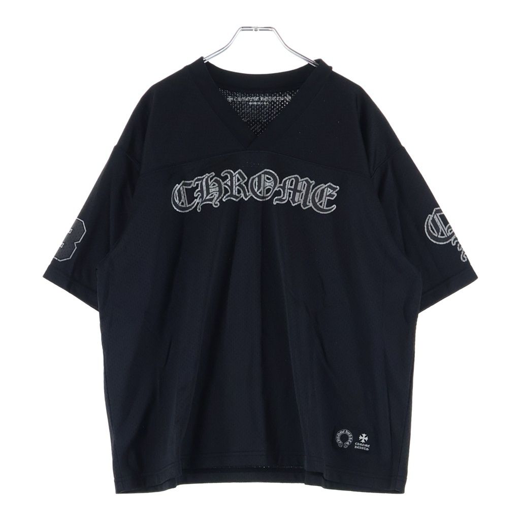 Chrome Hearts Mesh Warm UP Jersey Varsity CH Printed Short Sleeve T-Shirt Black