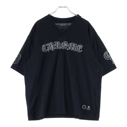 Chrome Hearts Mesh Warm UP Jersey Varsity CH Printed Short Sleeve T-Shirt Black