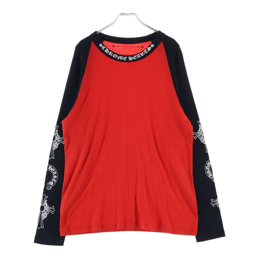 Chrome Hearts Neck Logo Sleeve Allover Pattern Raglan Long T-Shirt