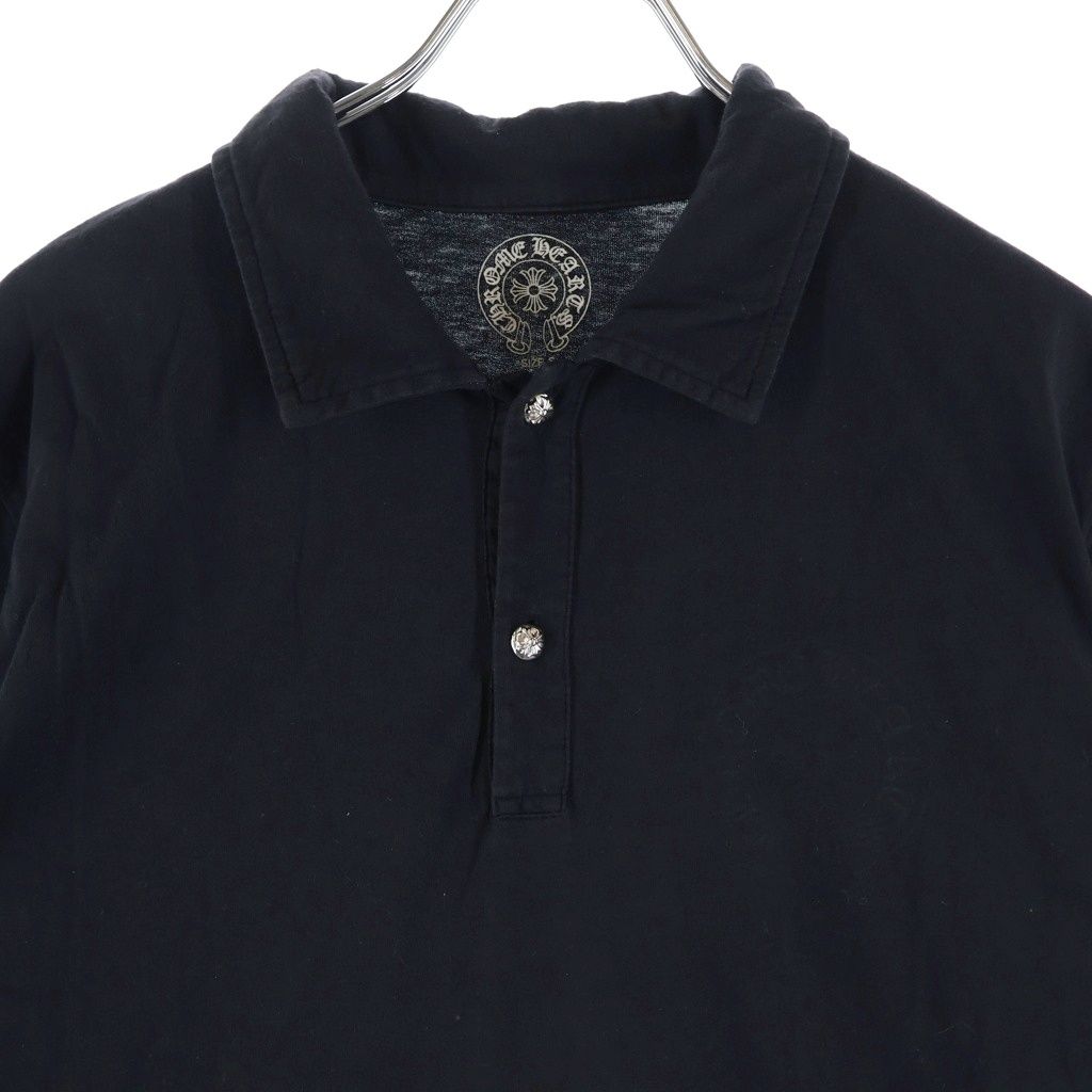 Chrome Hearts Crossball Button Horseshoe Print S Polo Shirt Black Short Sleeve — view 3