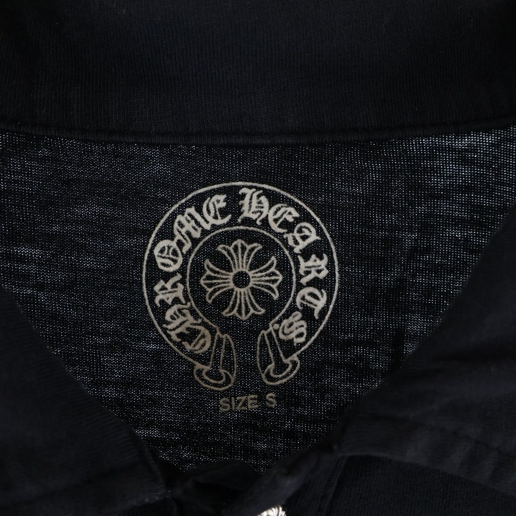 Chrome Hearts Crossball Button Horseshoe Print S Polo Shirt Black Short Sleeve — view 6