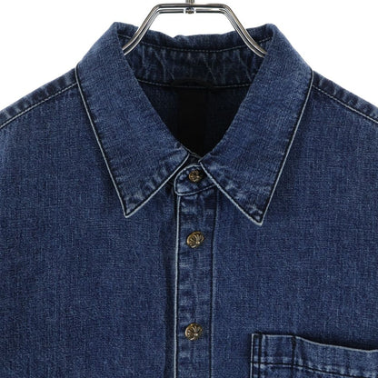 Chrome Hearts Last Bite Cross Ball Button Denim Long Sleeve Shirt Indigo — view 3