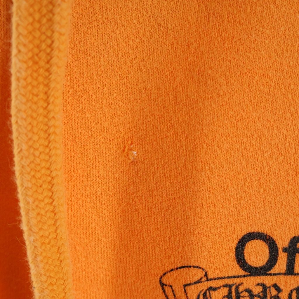 Chrome Hearts Off White HD Plvr Off Logo Print Pullover Hoodie Orange — view 4