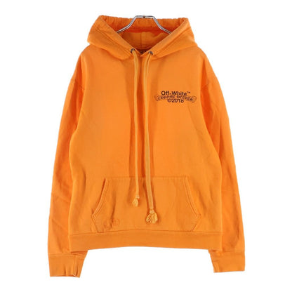 Chrome Hearts Off White HD Plvr Off Logo Print Pullover Hoodie Orange