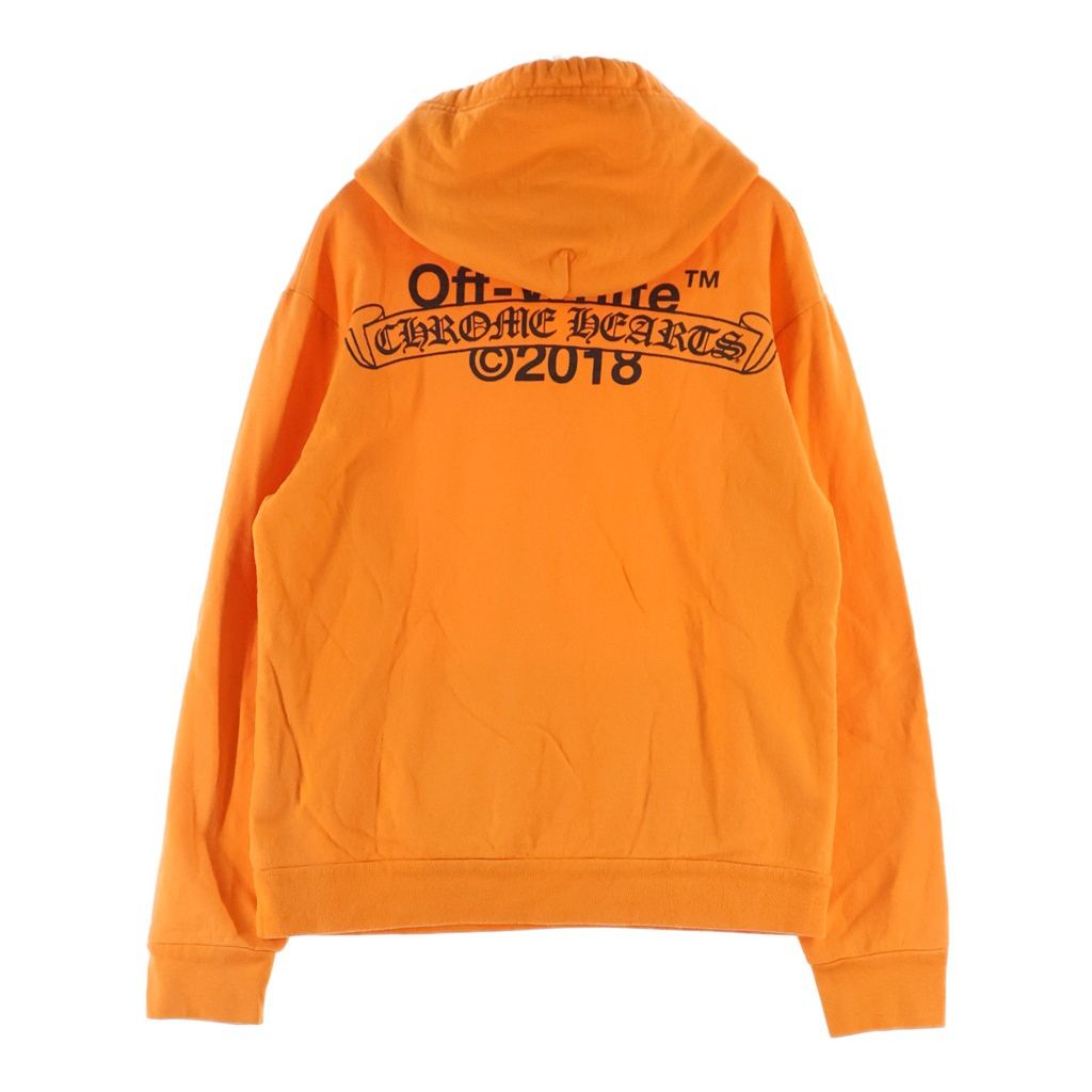 Chrome Hearts Off White HD Plvr Off Logo Print Pullover Hoodie Orange — view 2