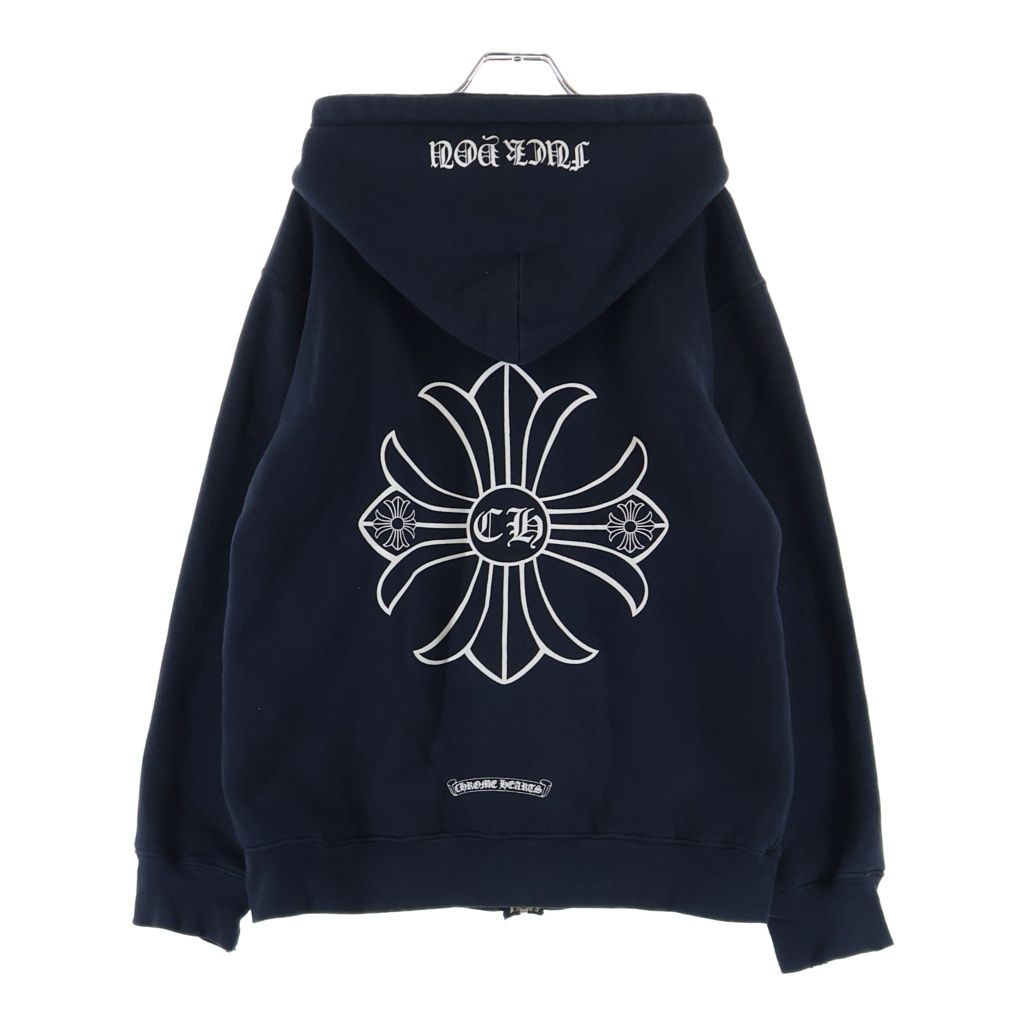 Chrome Hearts Vintage CH Plus Lining Thermal Daga Zip Sweatshirt Hoodie Black