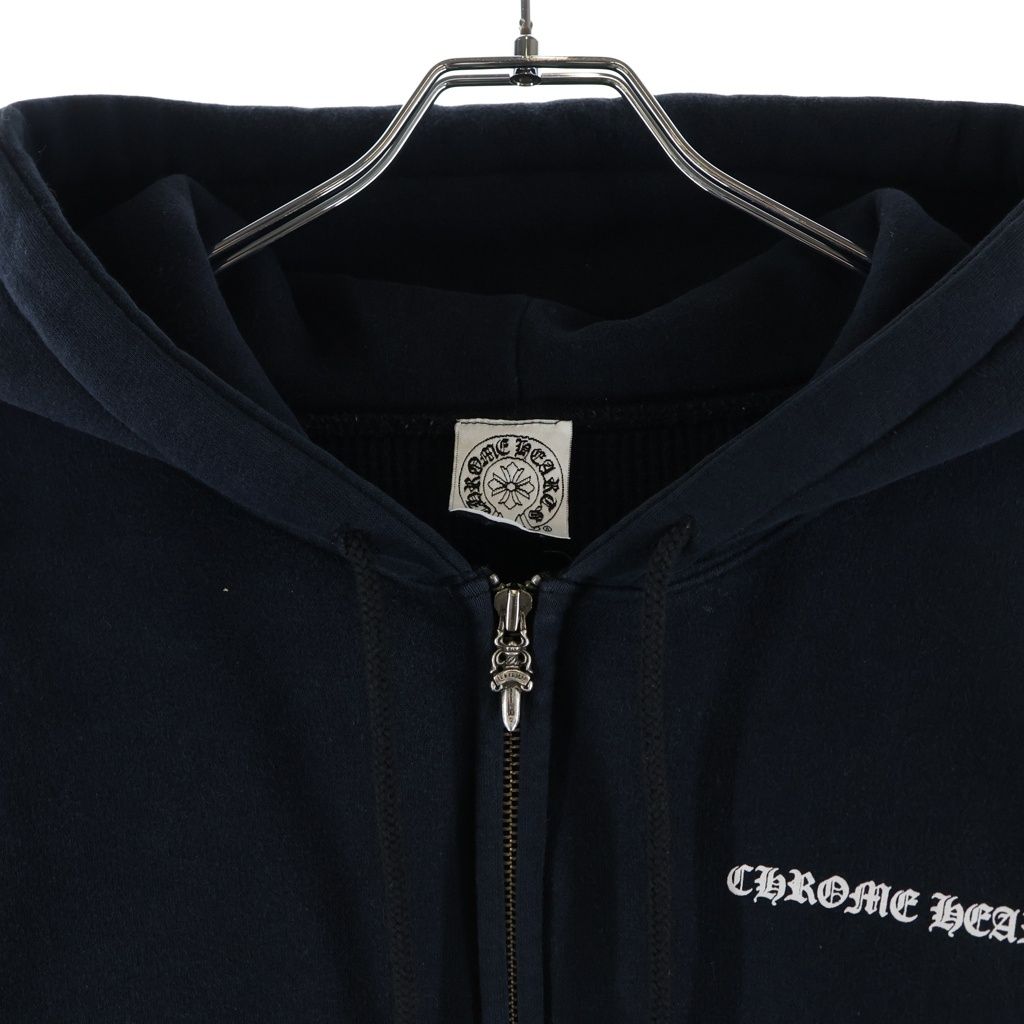 Chrome Hearts Vintage CH Plus Lining Thermal Daga Zip Sweatshirt Hoodie Black — view 3