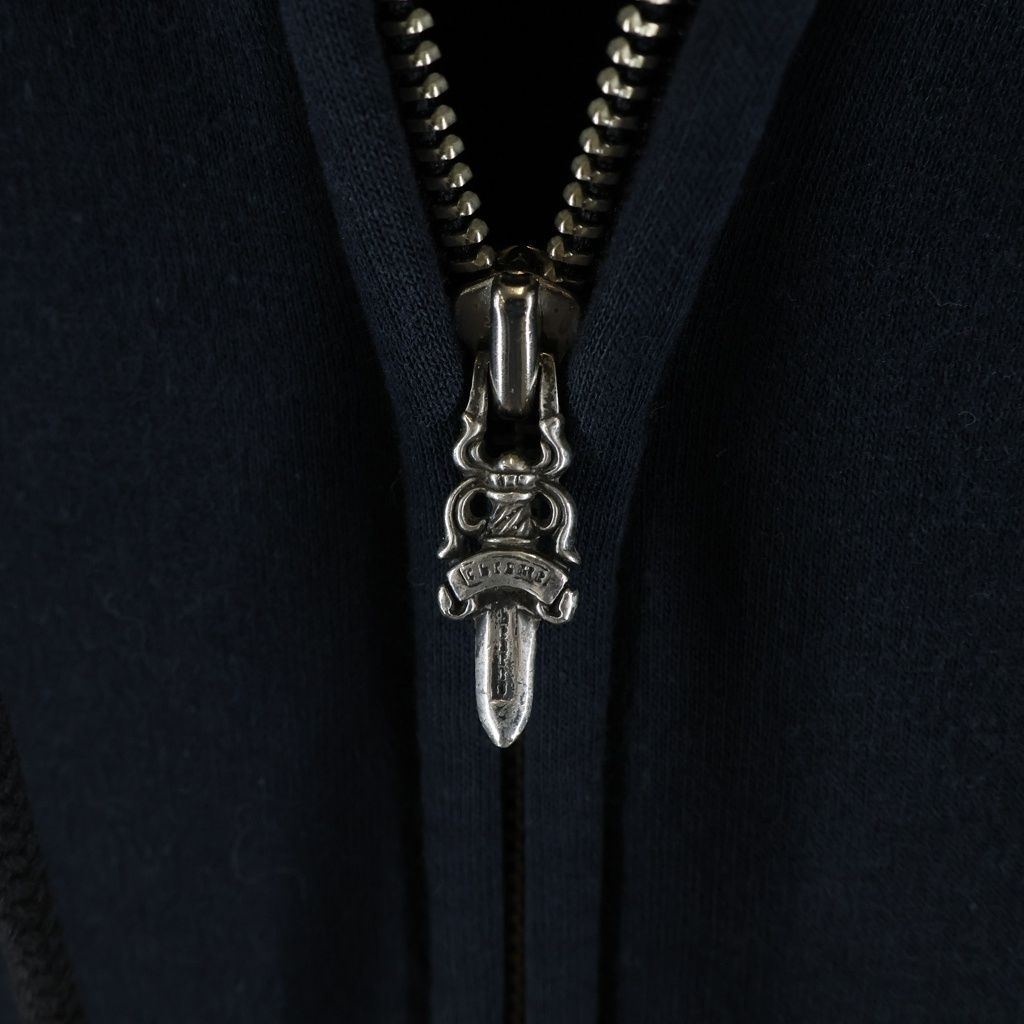 Chrome Hearts Vintage CH Plus Lining Thermal Daga Zip Sweatshirt Hoodie Black — view 6