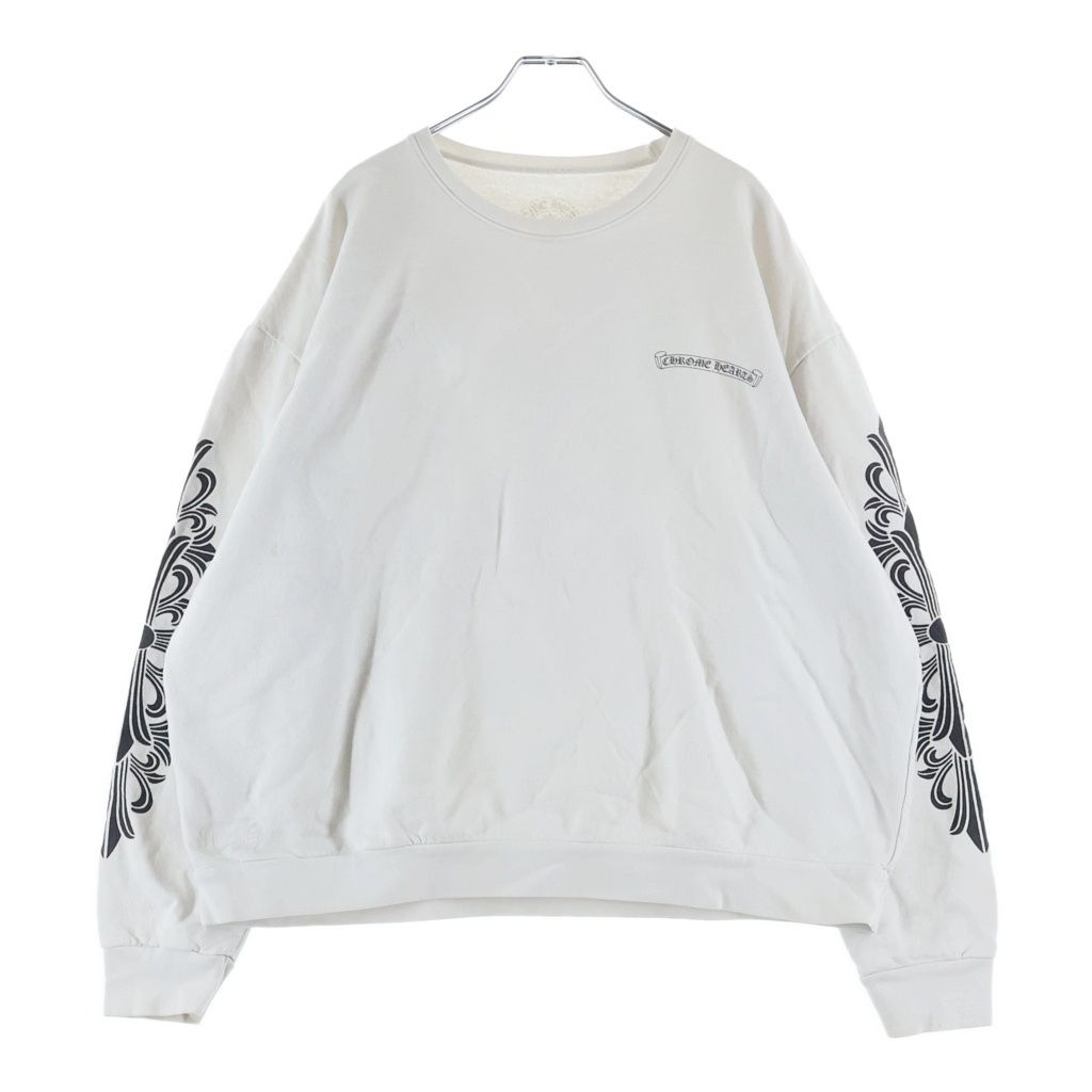 Chrome Hearts Vine Dagger Sweatshirt Arm Floral Crew Neck Shirt White — view 2