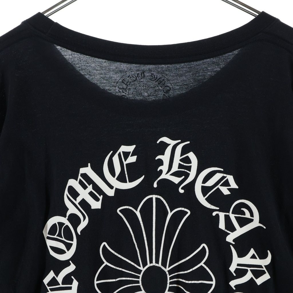 Chrome Hearts Neck Logo CH Cross Circle Long T-Shirt Long Sleeve Top Black — view 4