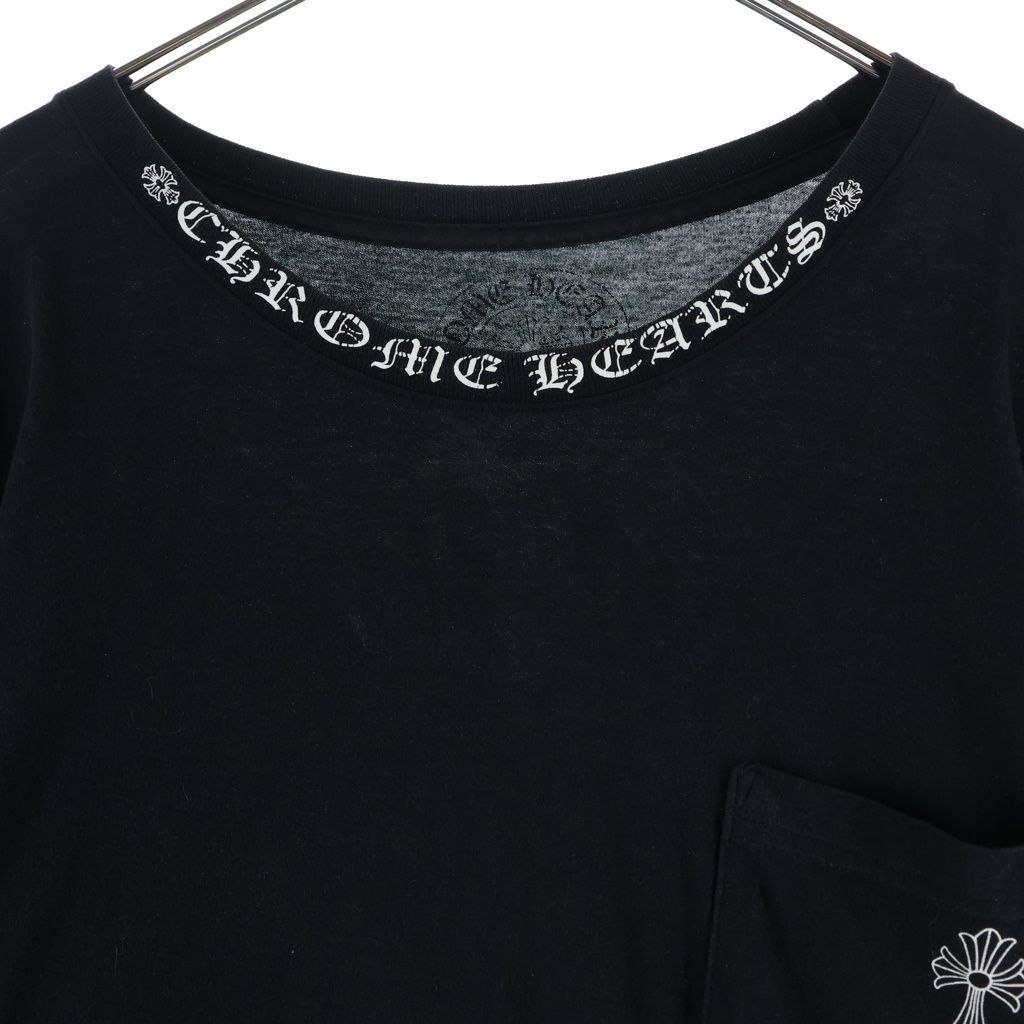 Chrome Hearts Neck Logo CH Cross Circle Long T-Shirt Long Sleeve Top Black — view 3