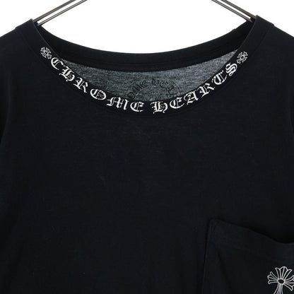 Chrome Hearts Neck Logo CH Cross Circle Long T-Shirt Long Sleeve Top Black — view 3