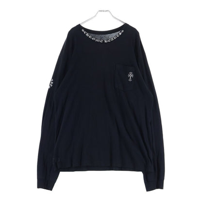 Chrome Hearts Neck Logo CH Cross Circle Long T-Shirt Long Sleeve Top Black — view 2