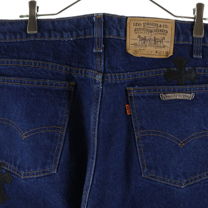 Chrome Hearts Vntg Jean Blu Orng Tab Cross Patch Washed Pants — view 4