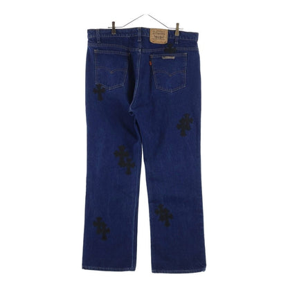 Chrome Hearts Vntg Jean Blu Orng Tab Cross Patch Washed Pants — view 2