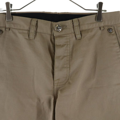 Chrome Hearts Chinos Cross Ball Button Leather Trim Chino Long Pants Beige — view 3