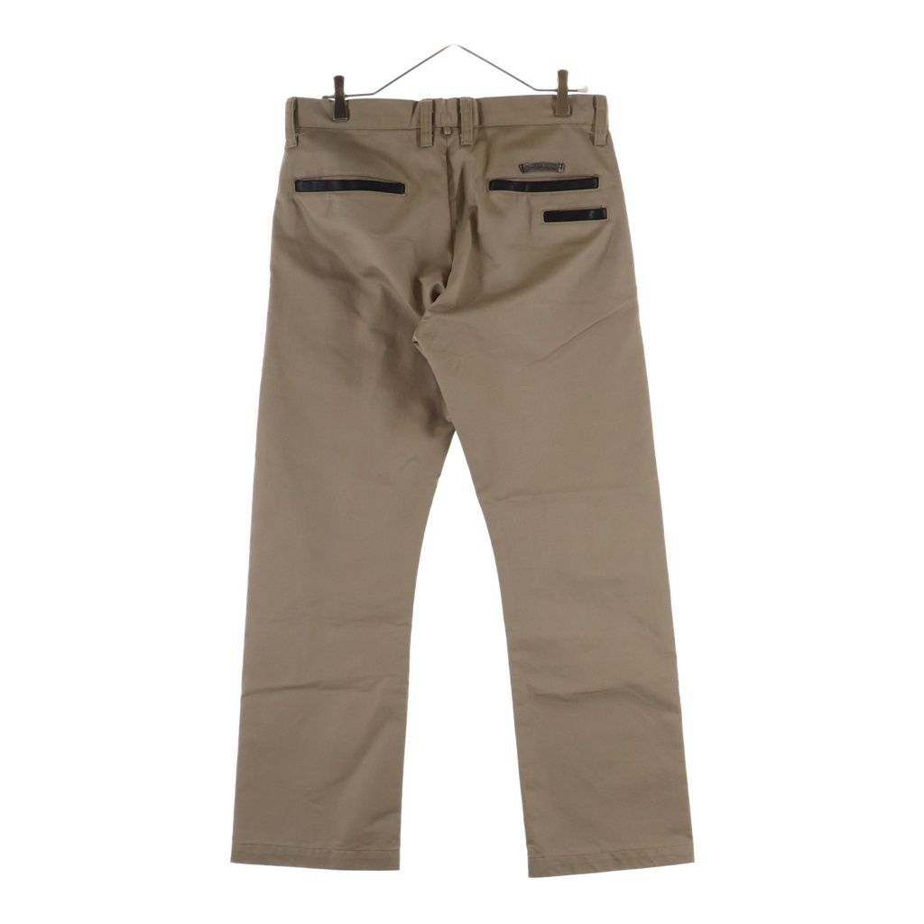 Chrome Hearts Chinos Cross Ball Button Leather Trim Chino Long Pants Beige — view 2