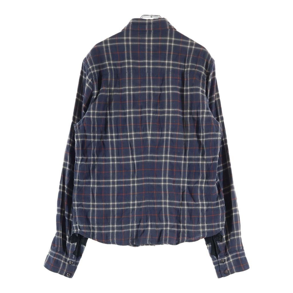 Chrome Hearts Loose End Cross Ball Button Long Sleeve Check Shirt Navy — view 2