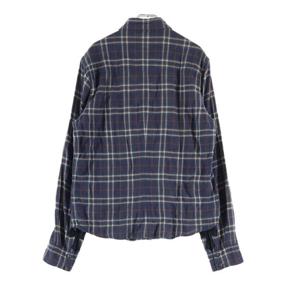 Chrome Hearts Loose End Cross Ball Button Long Sleeve Check Shirt Navy — view 2