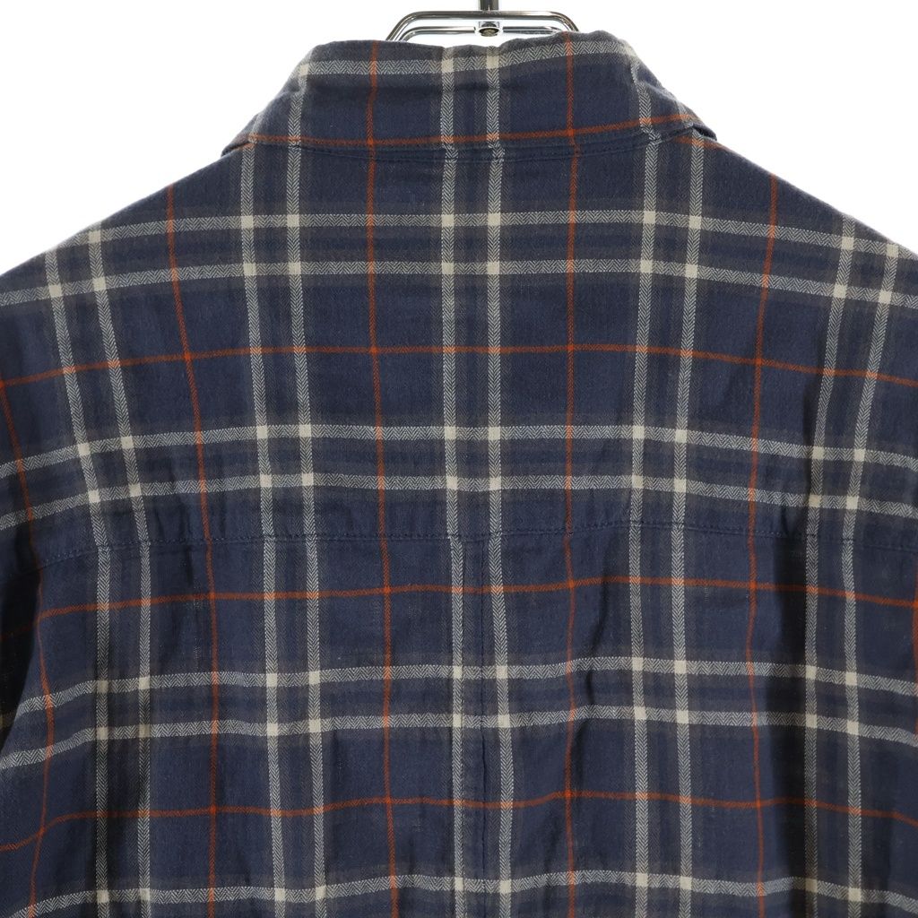 Chrome Hearts Loose End Cross Ball Button Long Sleeve Check Shirt Navy — view 4