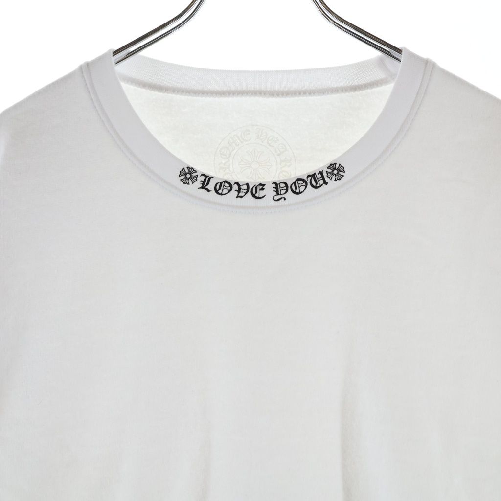 Chrome Hearts Love You Neck Logo Sleeve Floral Print Crew Sweatshirt White — view 3