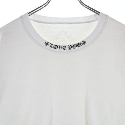 Chrome Hearts Love You Neck Logo Sleeve Floral Print Crew Sweatshirt White — view 3
