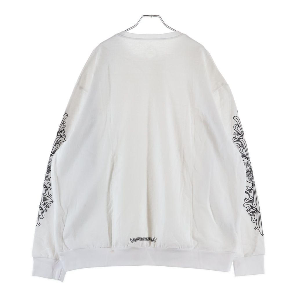 Chrome Hearts Love You Neck Logo Sleeve Floral Print Crew Sweatshirt White — view 2
