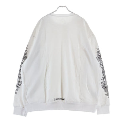 Chrome Hearts Love You Neck Logo Sleeve Floral Print Crew Sweatshirt White — view 2