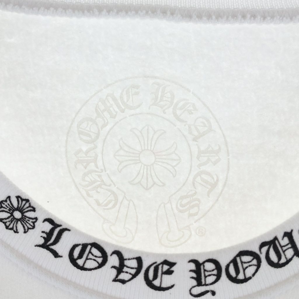 Chrome Hearts Love You Neck Logo Sleeve Floral Print Crew Sweatshirt White — view 7