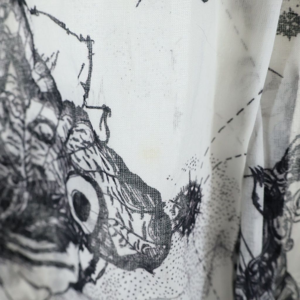 Dior Ethnic Allover Pattern Tunic Cotton Shirt White Black — view 6