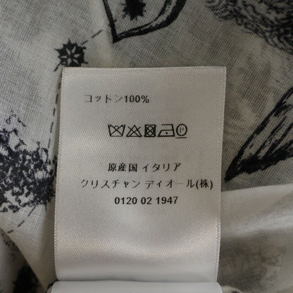 Dior Ethnic Allover Pattern Tunic Cotton Shirt White Black — view 8