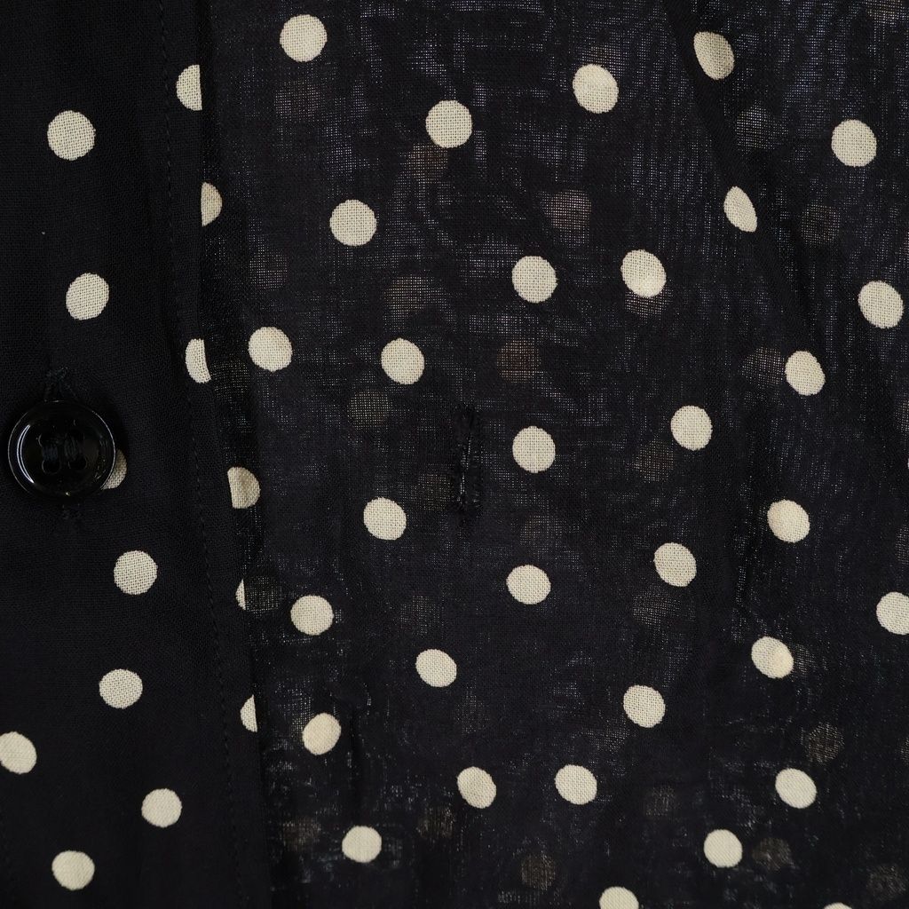 Saint Laurent Paris Polka Dot Shirts Dot Rayon Long Sleeve Shirt Black — view 5