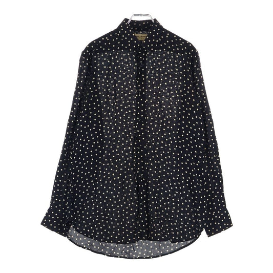 Saint Laurent Paris Polka Dot Shirts Dot Rayon Long Sleeve Shirt Black