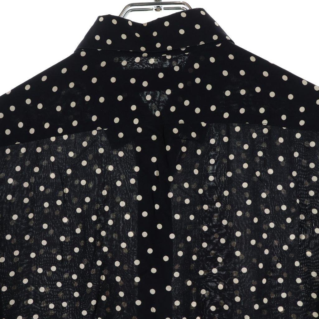 Saint Laurent Paris Polka Dot Shirts Dot Rayon Long Sleeve Shirt Black — view 4
