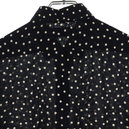 Saint Laurent Paris Polka Dot Shirts Dot Rayon Long Sleeve Shirt Black — view 4