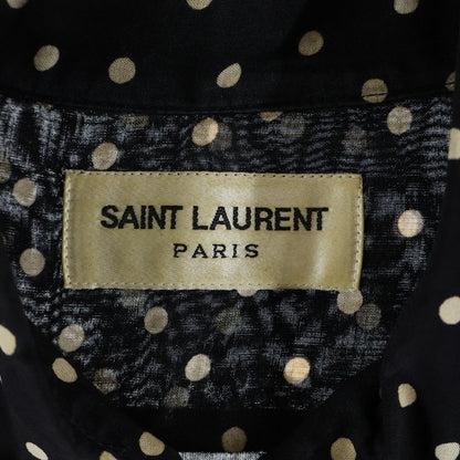Saint Laurent Paris Polka Dot Shirts Dot Rayon Long Sleeve Shirt Black — view 6
