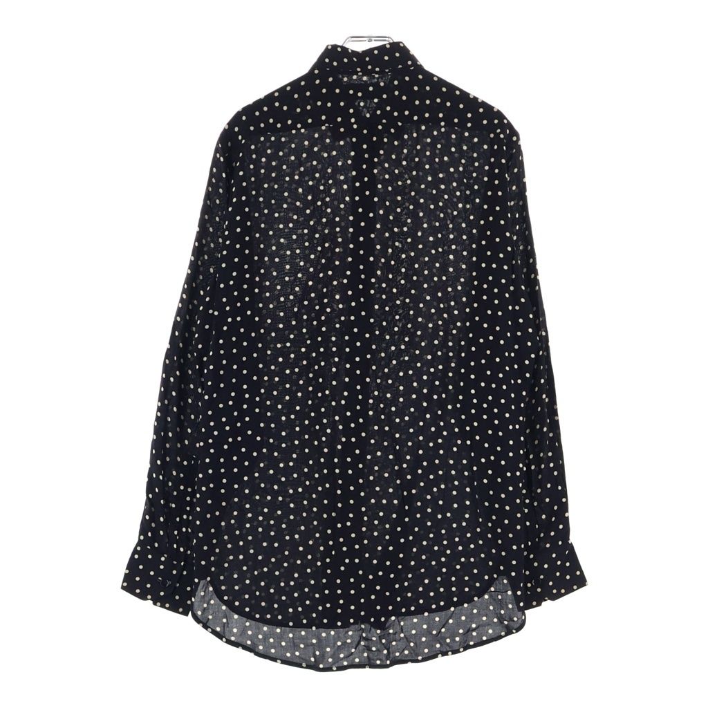 Saint Laurent Paris Polka Dot Shirts Dot Rayon Long Sleeve Shirt Black — view 2