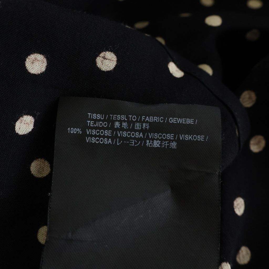 Saint Laurent Paris Polka Dot Shirts Dot Rayon Long Sleeve Shirt Black — view 7