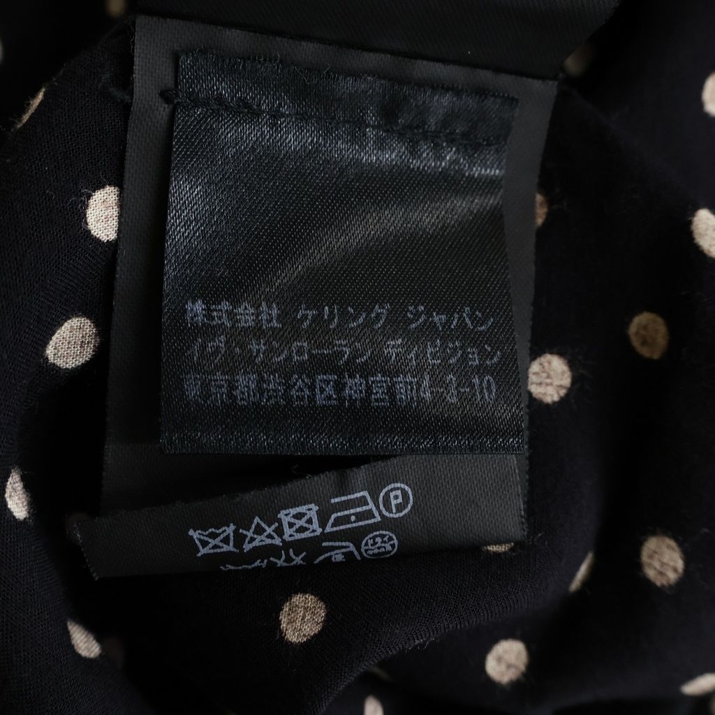 Saint Laurent Paris Polka Dot Shirts Dot Rayon Long Sleeve Shirt Black — view 8