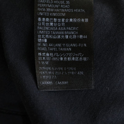 Balenciaga Double Sided Logo Print Mock Neck Short Sleeve T-Shirt Black — view 8