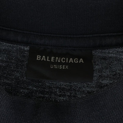 Balenciaga Double Sided Logo Print Mock Neck Short Sleeve T-Shirt Black — view 6