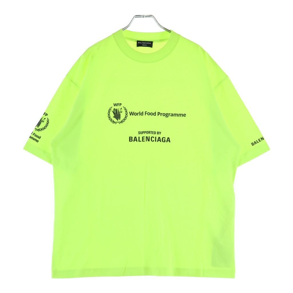 Balenciaga World Food Programme Program Crew Neck Short Sleeve T-Shirt Yellow