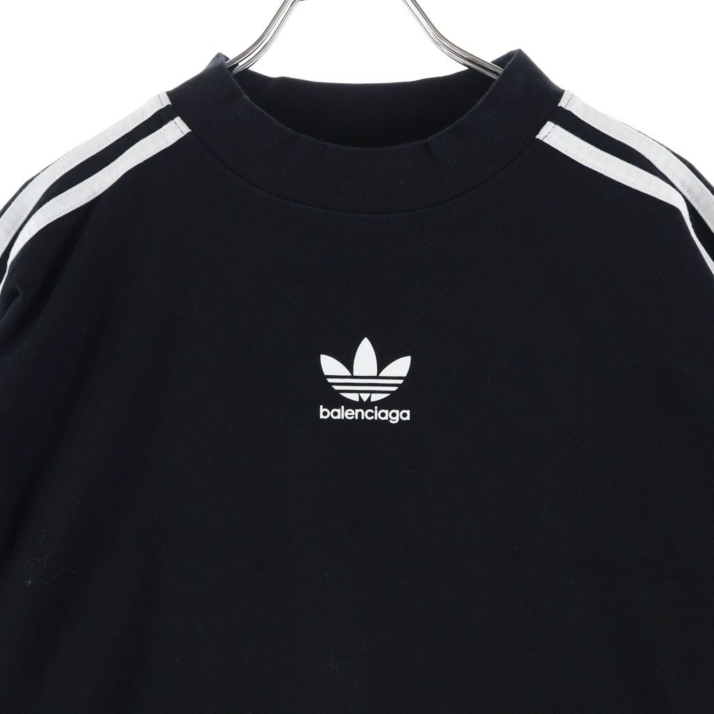 Balenciaga S Cotton Crew Neck Tee Adidas Short Sleeve T-Shirt Black — view 3