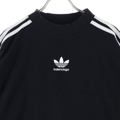 Balenciaga S Cotton Crew Neck Tee Adidas Short Sleeve T-Shirt Black — view 3