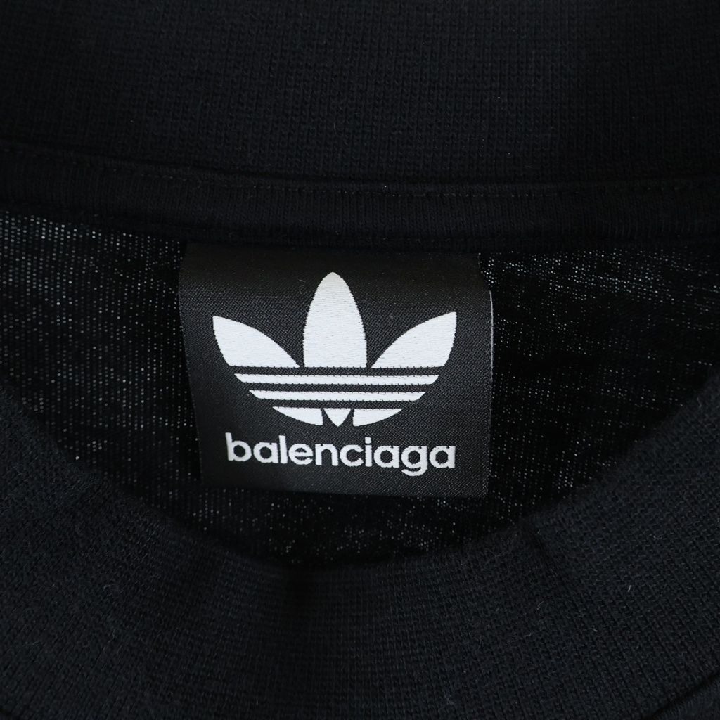 Balenciaga S Cotton Crew Neck Tee Adidas Short Sleeve T-Shirt Black — view 6